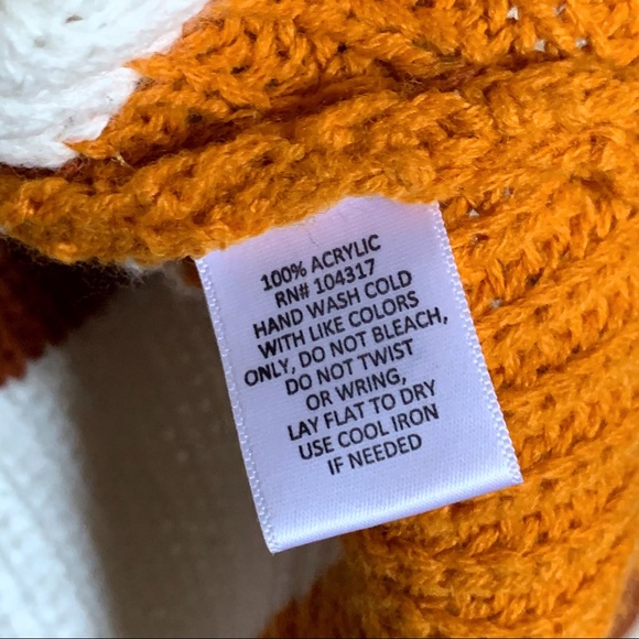 DEREK HEART - burnt orange stripe sweater Sz M - Picture 3 of 6